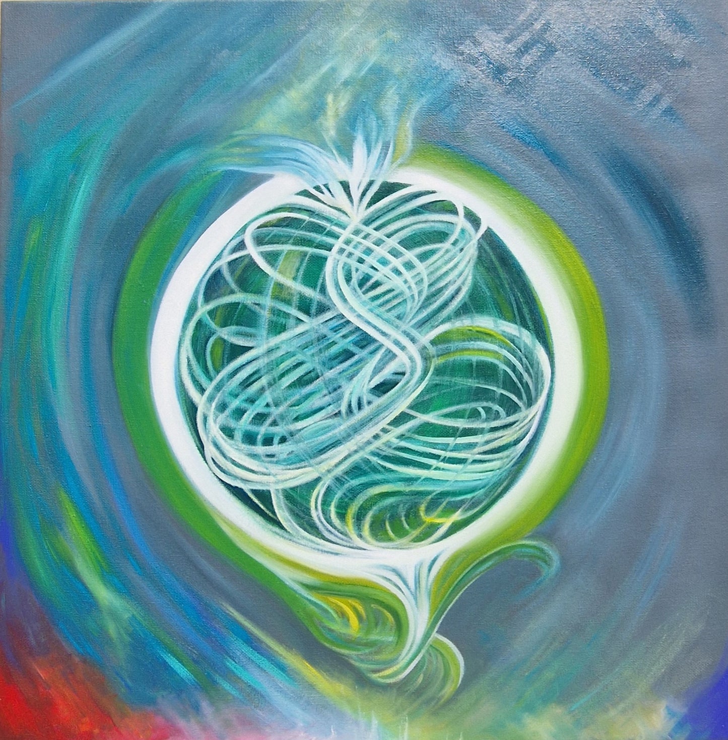 4.'Anahata' - Heart Centre  (No.4) Print / Frame choice x3; 1.Wht Deep Box 2.Blk Deep Box 3. Wht Dt Ives Wood Tray
