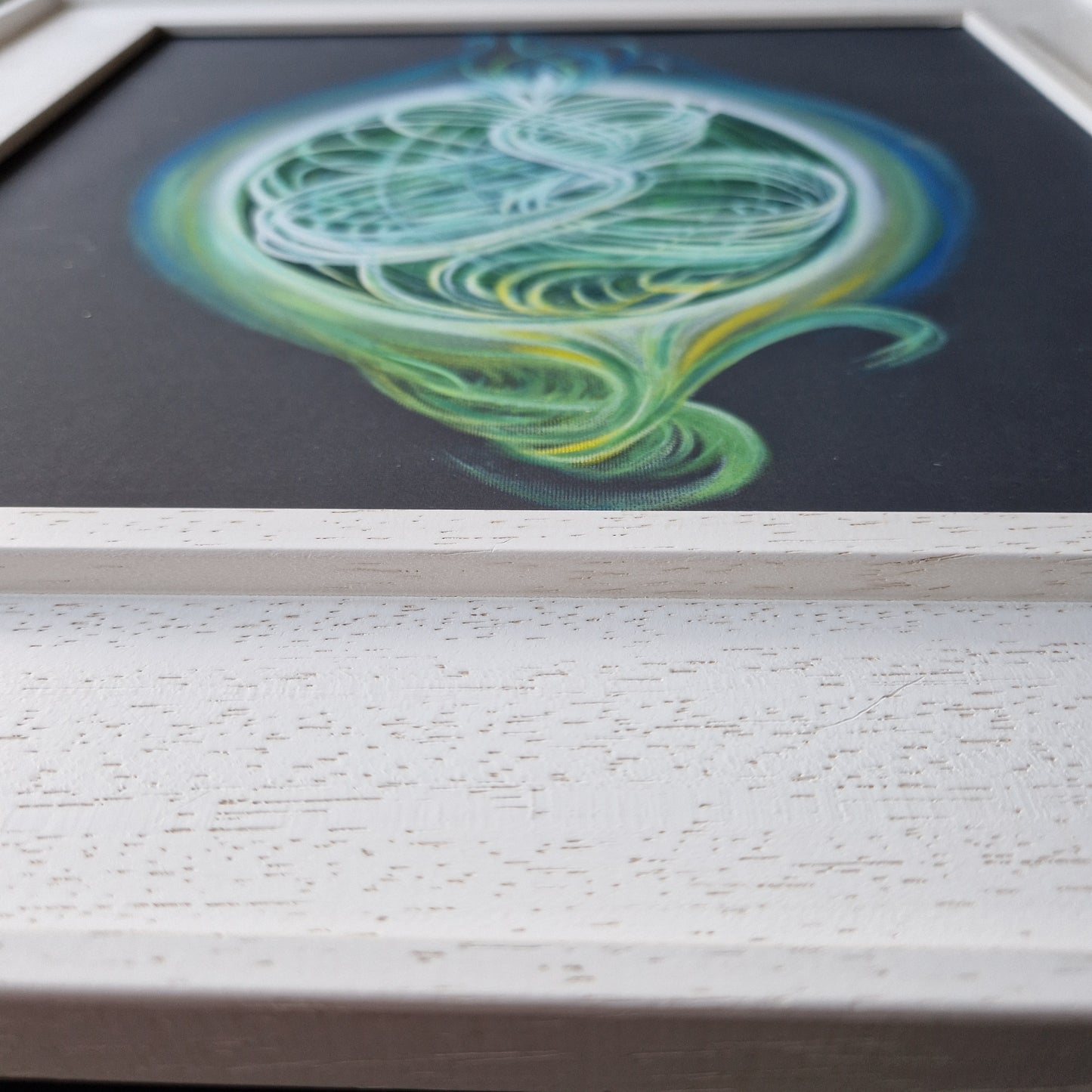 4.'Anahata' - Heart Centre  (No.4) Print / Frame choice x3; 1.Wht Deep Box 2.Blk Deep Box 3. Wht Dt Ives Wood Tray